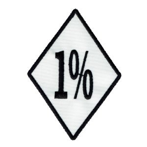 Parche bordado 1%   7,5 x 5,5 cm. [CU-039]