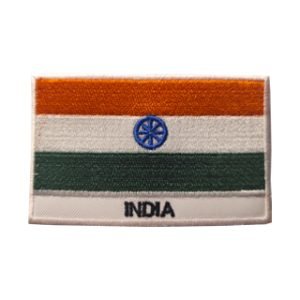 Parche bordado Bandera India  8,3 x 5,1 cm. [BD-109]