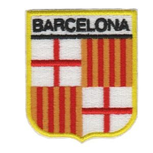 Parche bordado escudo Barcelona 5,7 x 7 cm. [BD-063]