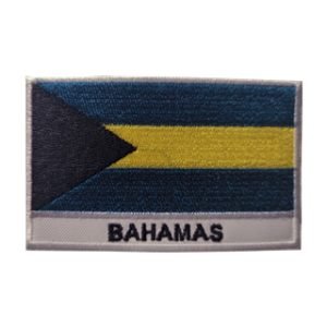 Parche bordado Bandera Bahamas  8,3 x 5,1 cm. [BD-078]