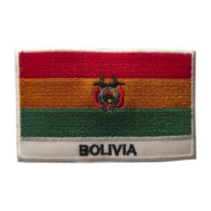 Parche bordado Bandera Bolívia  8,3 x 5,1 cm. [BD-081]