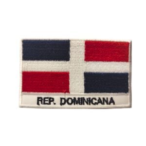 Parche bordado Bandera República Dominicana  8,3 x 5,1 cm. [BD-084]