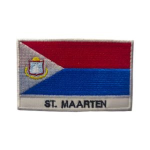 Parche bordado Bandera St. Maarten  8,3 x 5,1 cm. [BD-089]
