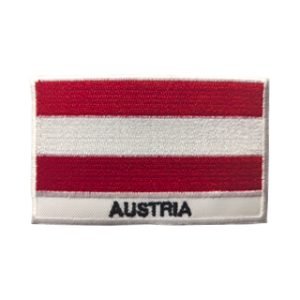 Parche bordado Bandera Austria  8,3 x 5,1 cm. [BD-091]