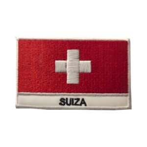 Parche bordado Bandera Suiza  8,3 x 5,1 cm. [BD-093]
