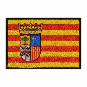 Parche bordado bandera Aragón 8 x 5,5 cm. [BD-008]