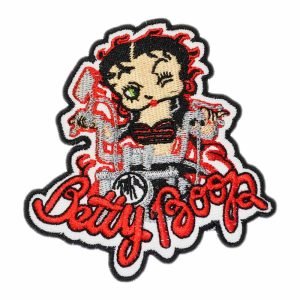 Parche bordado Betty Boop rider 9,5 x 9 cm. [CU-022]