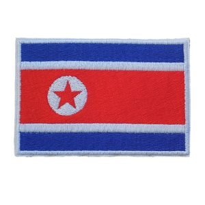 Parche bordado bandera Corea del Norte 8 x 5,5 cm. [BD-57]