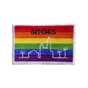 Parche bordado Skyline Sitges  8,2 x 5,2 cm. [LG-001]