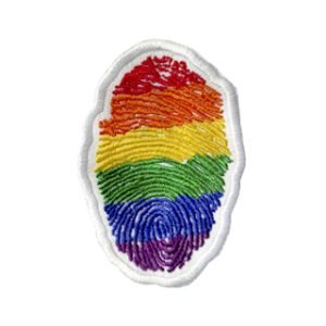 Parche bordado Huella dactilar  5,2 x 7,6 cm. [LG-004]
