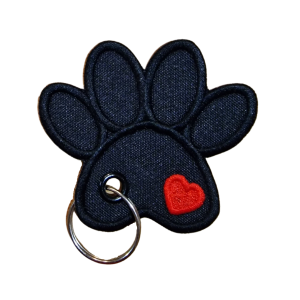 Parche bordado Llavero huella  7 x 6,5 cm. [MAS-007]