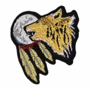 Parche bordado Lobo 7,5 x 7,5 cm. [CU-019]