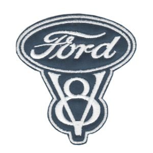 Parche bordado Ford V8  8 x 8,5 cm. [MA-216]