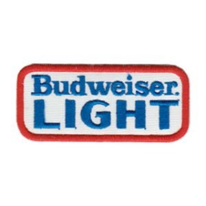 Parche bordado Budweiser Light 9 x 4 cm. [MA-271]