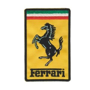 Parche bordado Ferrari rectangular 5,8 x 9 cm. [MA-272]