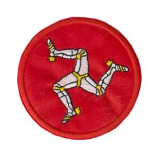Parche bordado Isla de Man 8 x 8 cm. [MA-462]