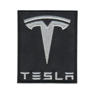 Parche bordado Tesla 6 x 7,5 cm. [MA-290]