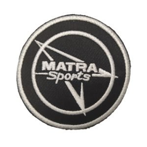 Parche bordado Matra Sports negro 7,5 x 7,5 cm. [MA-397]