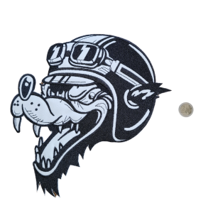 PARCHE BORDADO CUSTOM LOBO GRANDE 26 x 26 cm. [CU-103]