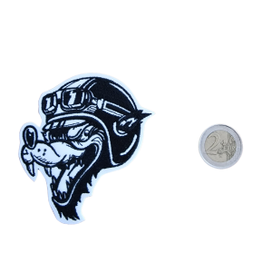 PARCHE BORDADO CUSTOM LOBO  8 x 8 cm. [CU-107]