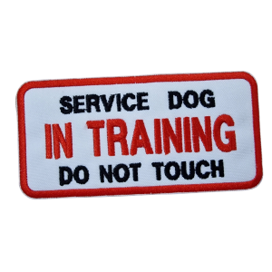 Parche bordado Service dog in training do not touch  10 x 5 cm. [MAS-014]