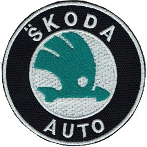 Parche bordado Auto Skoda 8,5 x 8,5 cm. [MA-032]