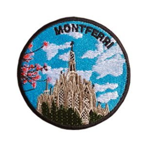 Parche bordado turístico Montferri  8,2 x 8,2 cm. [TU-022]