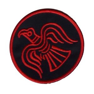 Parche bordado Cuervo vikingo  6,5 x 6,5 cm. [ET-009]