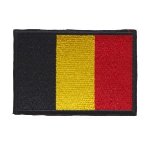 Parche bordado bandera Bélgica 8 x 5,5 cm. [BD-047]