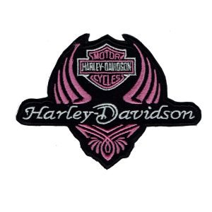 Parche bordado Harley-Davidson Rosa 8 x 7 cm. [MA-254]