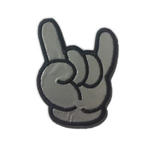 Parche bordado Reflectante Rock & Roll  7 x 5 cm. (REF-002)