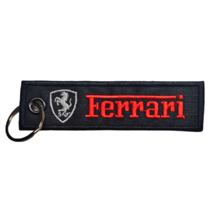 Llavero bordado FERRARI 10 x 2,5 cm. (LLA-007)