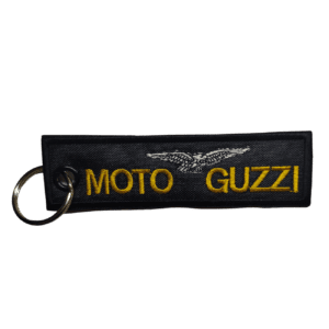 Llavero bordado MOTO GUZZI 10 x 2,5 cm. (LLA-020)