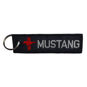 Llavero bordado MUSTANG 10 x 2,5 cm. (LLA-0021)