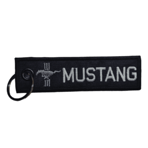 Llavero bordado MUSTANG 10 x 2,5 cm. (LLA-022)