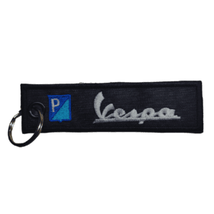 Llavero bordado VESPA 10 x 2,5 cm. (LLA-029)