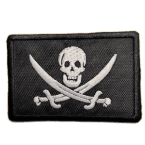Parche bordado BANDERA PIRATA 8 x 5,5 cm. (MI-334)