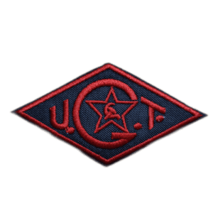 Parche bordado ROMBO UGT 5 x 4 cm. (MI-337)